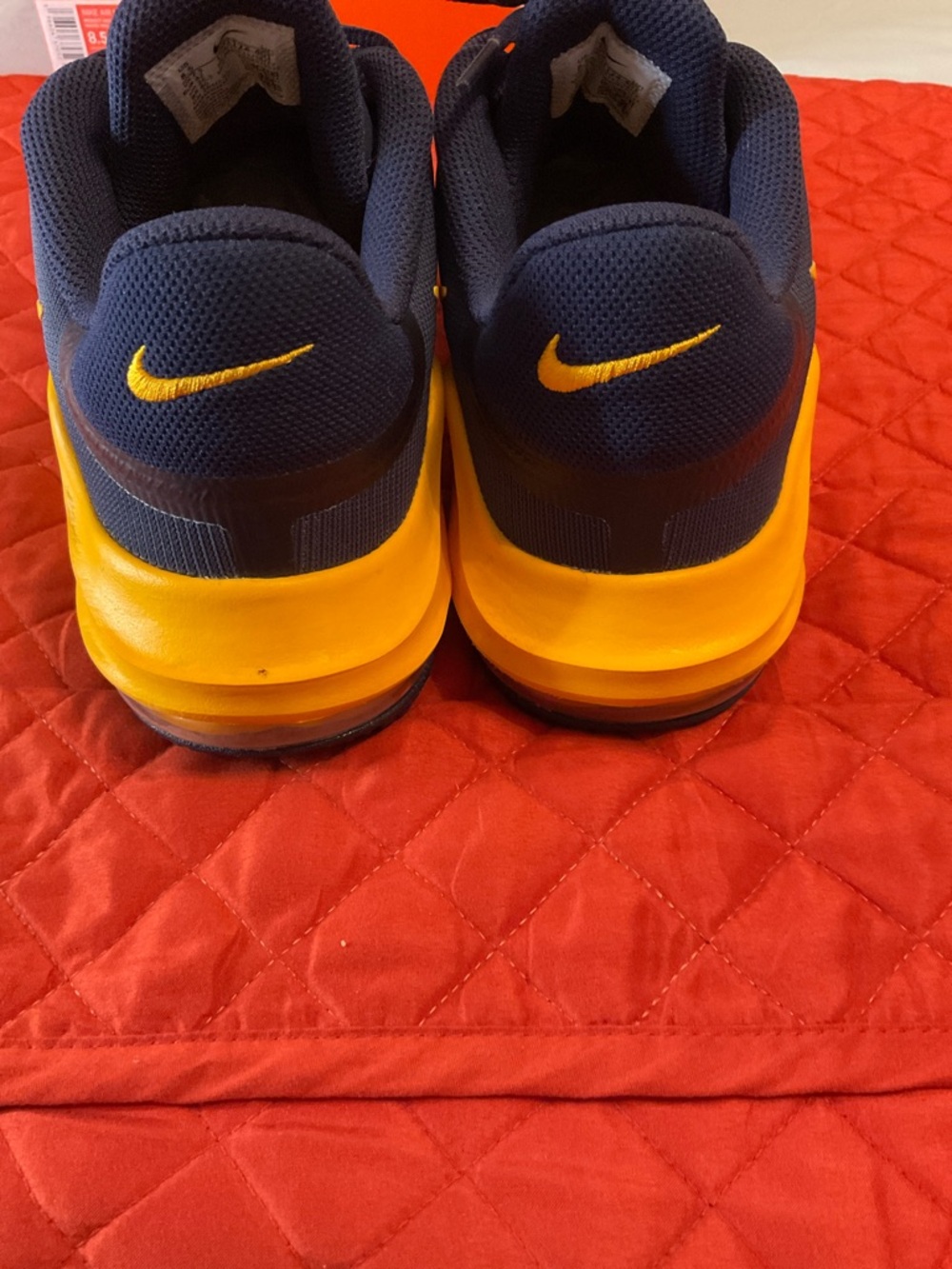 Nike Air Max Men's Navy and Yellow Athletic Sneakers - Picture 2 of 4